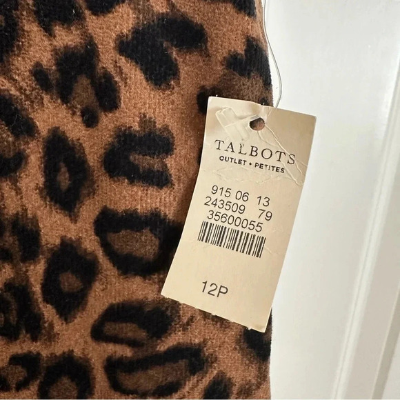 NWT Talbots Petites size 12P Velvet Like Leopard Print Straight Skirt Animal New - Picture 3 of 5